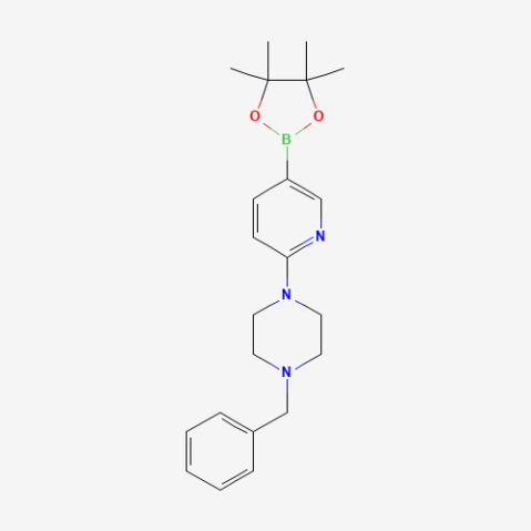 6-(4-Benzyl-1-piperazinyl)pyridine-3-boronic acid pinacol ester 化学構造