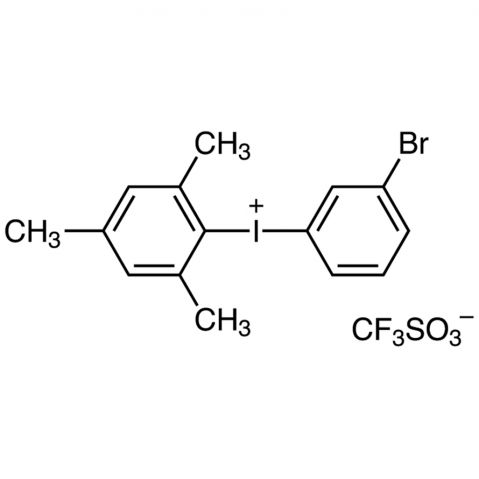 (3-Bromophenyl)(mesityl)iodonium Trifluoromethanesulfonate Chemische Struktur