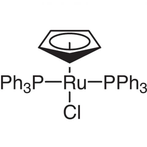 Chlorocyclopentadienylbis(triphenylphosphine)ruthenium(II) Chemische Struktur