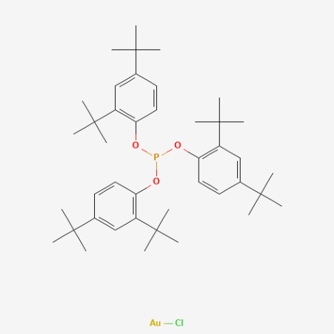 Chloro[tris(2,4-di-tert-butylphenyl)phosphite]gold 化学構造