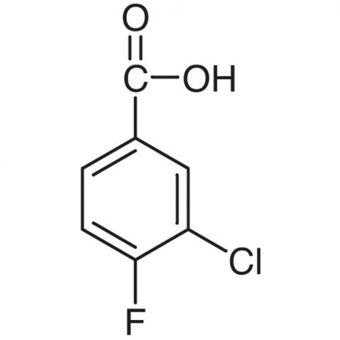 3-Chloro-4-fluorobenzoic Acid التركيب الكيميائي