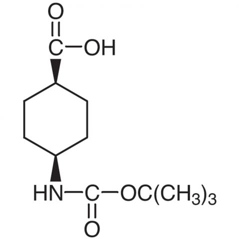 cis-4-(tert-Butoxycarbonylamino)cyclohexanecarboxylic Acid Chemische Struktur