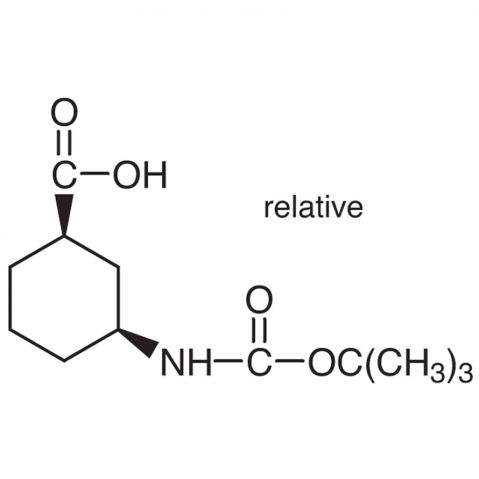 cis-3-(tert-Butoxycarbonylamino)cyclohexanecarboxylic Acid 化学構造