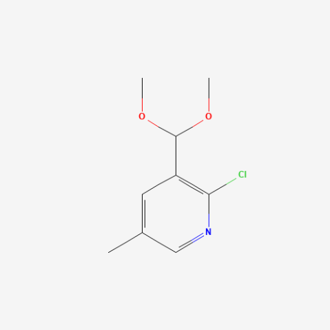 2-Chloro-3-(dimethoxymethyl)-5-methylpyridine التركيب الكيميائي