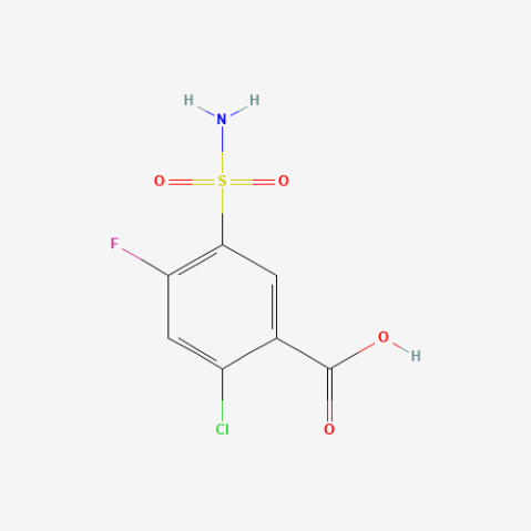 2-Chloro-4-fluoro-5-sulfamoylbenzoic acid Chemical Structure