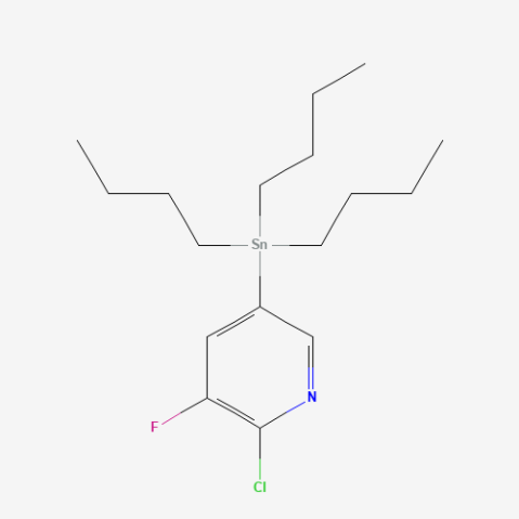 2-Chloro-3-fluoro-5-(tributylstannyl)pyridine Chemical Structure