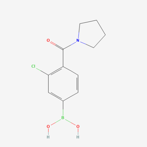 3-Chloro-4-(pyrrolidinyl-1-carbonyl)phenylboronic acid 化学構造