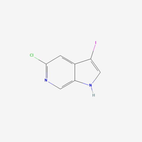 5-Chloro-3-iodo-1H-pyrrolo[2,3-c]pyridine 化学構造