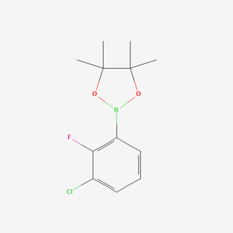 2-(3-Chloro-2-fluorophenyl)-4,4,5,5-tetramethyl-1,3,2-dioxaborolane Chemische Struktur