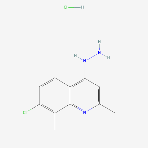 7-Chloro-2,8-dimethyl-4-hydrazinoquinoline hydrochloride 化学構造