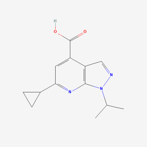 6-cyclopropyl-1-isopropyl-1H-pyrazolo[3,4-b]pyridine-4-carboxylic acid Chemical Structure