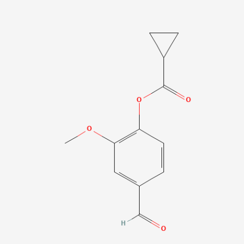 Cyclopropanecarboxylic acid 4-formyl-2-methoxy-phenyl ester Chemical Structure