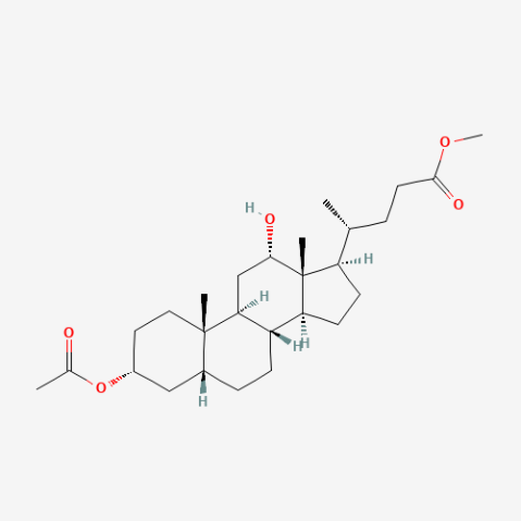 5β-Cholanic acid-3α,12α-diol 3-acetate methyl ester Chemische Struktur