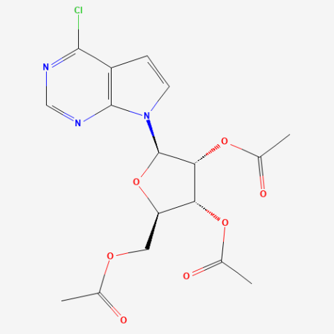 6-Chloro-7-deaza-9-(2′,3′,5′-tri-O-acetyl-β-D-ribofuranoysyl)purine Chemical Structure