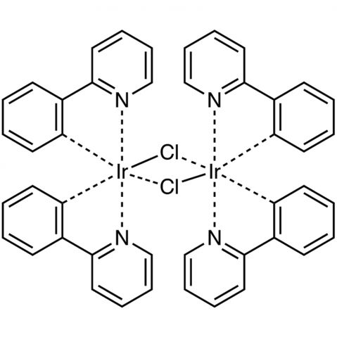 Dichlorotetrakis(2-(2-pyridinyl)phenyl)diiridium(III) 化学構造