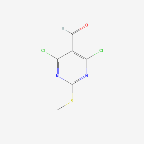 4,6-Dichloro-2-(methylthio)pyrimidine-5-carboxaldehyde Chemical Structure