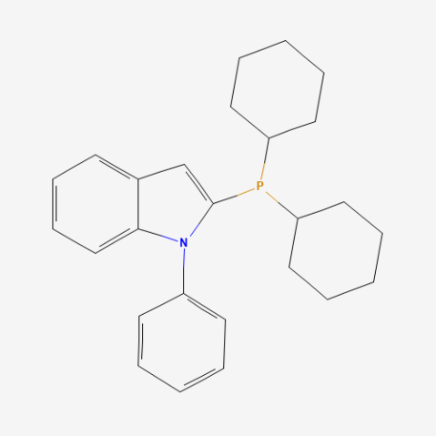 2-(Dicyclohexylphosphino)-1-phenylindole 化学構造