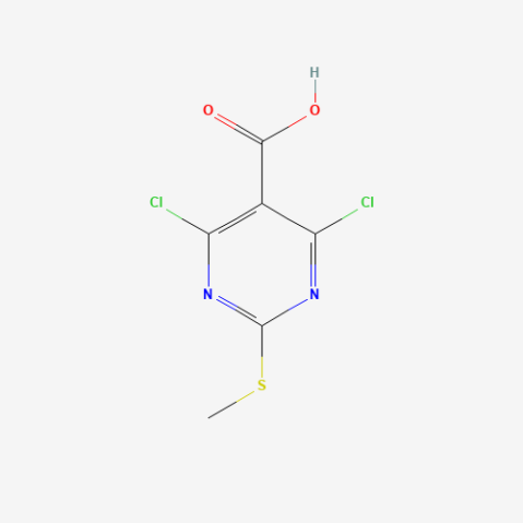 4,6-Dichloro-2-(methylthio)pyrimidine-5-carboxylic acid Chemische Struktur