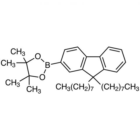 2-(9,9-Dioctyl-9H-fluoren-2-yl)-4,4,5,5-tetramethyl-1,3,2-dioxaborolane 化学構造