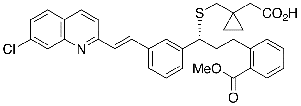 2′-Des(1-hydroxy-1-methylethyl)-2′-methycarboxy montelukast 化学構造