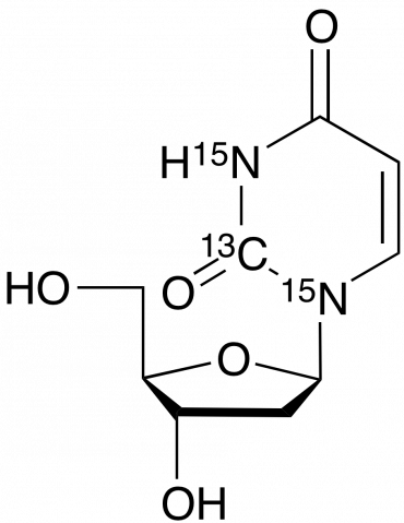 2′-Deoxyuridine-13C,1?N2 Chemical Structure