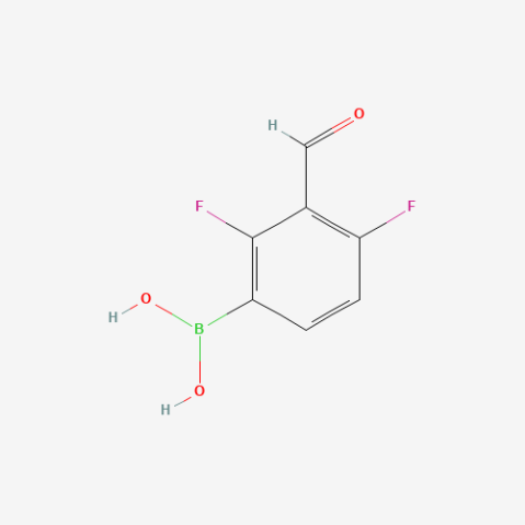 2,4-Difluoro-3-formylphenylboronic acid (contains varying amounts of Anhydride) 化学構造