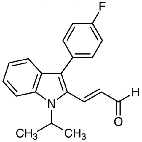 (E)-3-[3-(4-Fluorophenyl)-1-isopropylindol-2-yl]acrolein Chemical Structure