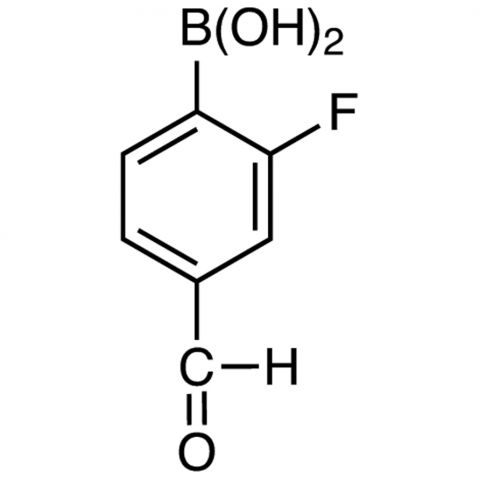 2-Fluoro-4-formylphenylboronic Acid (contains varying amounts of Anhydride) Chemische Struktur