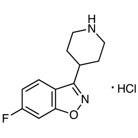 6-Fluoro-3-(4-piperidinyl)-1,2-benzisoxazole Hydrochloride Chemische Struktur