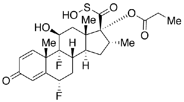 Fluticasone 17β-Carbonylsulfenic Acid 17-Propionate Chemical Structure