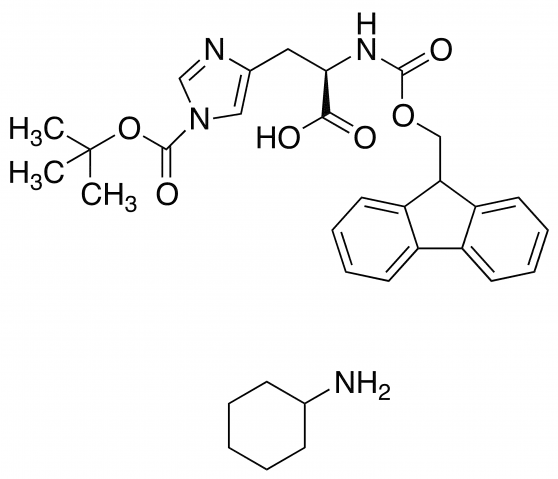 Fmoc-Nim-Boc-D-histidine cyclohexylammonium salt Chemical Structure