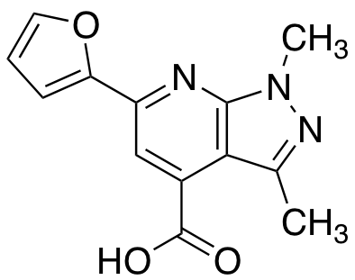 6-(2-furyl)-1,3-dimethyl-1H-pyrazolo[3,4-b]pyridine-4-carboxylic acid Chemical Structure