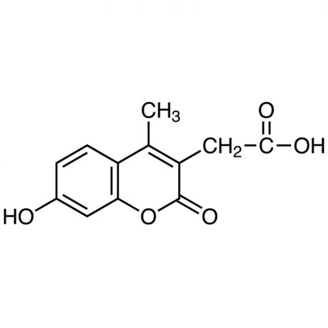 7-Hydroxy-4-methyl-3-coumarinylacetic acid Chemical Structure