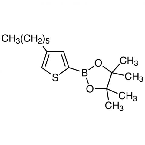 4-Hexyl-2-(4,4,5,5-tetramethyl-1,3,2-dioxaborolan-2-yl)thiophene 化学構造