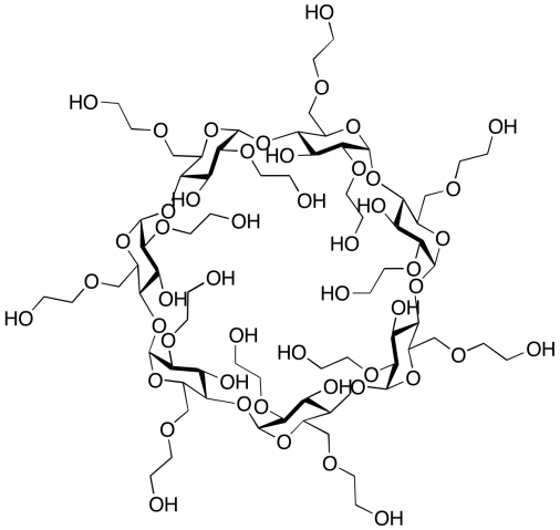 (2-Hydroxyethyl)-β-cyclodextrin Chemische Struktur