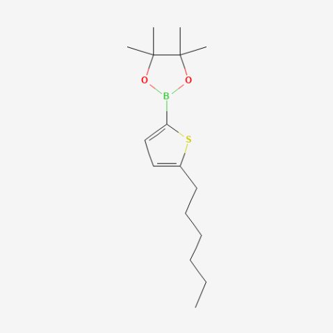 5-Hexyl-2-thiopheneboronic acid pinacol ester 化学構造