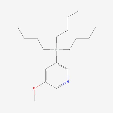 5-Methoxy-3-(tributylstannyl)pyridine 化学構造