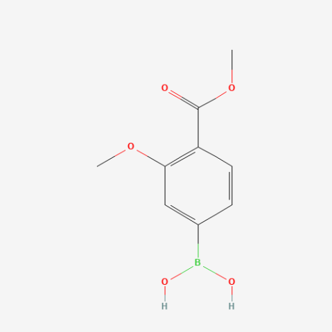 3-Methoxy-4-methoxycarbonylphenylboronic acid 化学構造