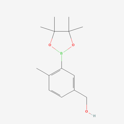 (4-Methyl-3-(4,4,5,5-tetramethyl-1,3,2-dioxaborolan-2-yl)phenyl)methanol Chemical Structure