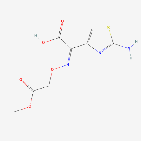 (Z)-2-(Methoxycarbonylmethoxyimino)-2-(2-aminothiazol-4-yl)acetic acid التركيب الكيميائي