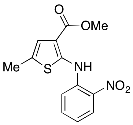 5-Methyl-2-[(2-nitrophenyl)amino]-3-thiophenecarboxylic Acid Methyl Ester Chemical Structure