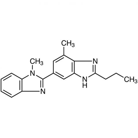 1,7'-Dimethyl-2'-propyl-2,5'-bibenzimidazole 化学構造