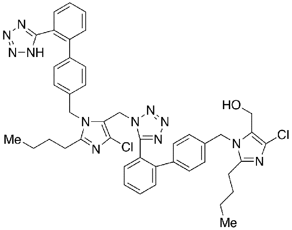 N1-Losartanyl-losartan (Losartan Impurity) 化学構造