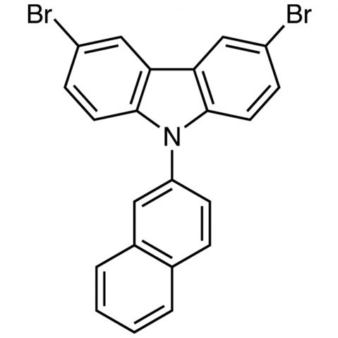 9-(2-Naphthalenyl)-3,6-DibroMo-9H-carbazole 化学構造