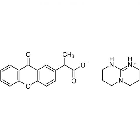 2-(9-Oxoxanthen-2-yl)propionic Acid 1,5,7-Triazabicyclo[4.4.0]dec-5-ene Salt التركيب الكيميائي