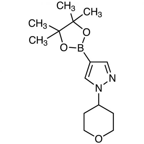 1-(oxan-4-yl)-4-(tetramethyl-1,3,2-dioxaborolan-2-yl)-1H-pyrazole Chemische Struktur