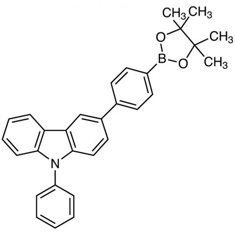 9-phenyl-3-(4-(4,4,5,5-tetramethyl-1,3,2-dioxaborolan-2-yl)phenyl)-9H-carbazole Chemical Structure