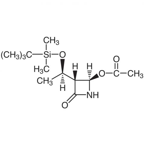 (3R,4R)-4-Acetoxy-3-[(R)-(tert-butyldimethylsilyloxy)ethyl]-2-azetidinone Chemische Struktur