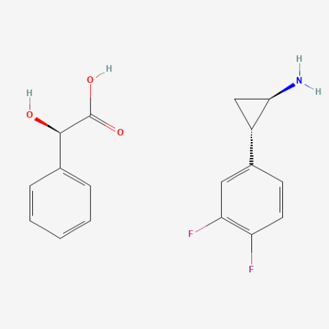 (1R,2S)-2-(3,4-Difluorophenyl)cyclopropanaminium (2R)-hydroxy(phenyl)ethanoate التركيب الكيميائي