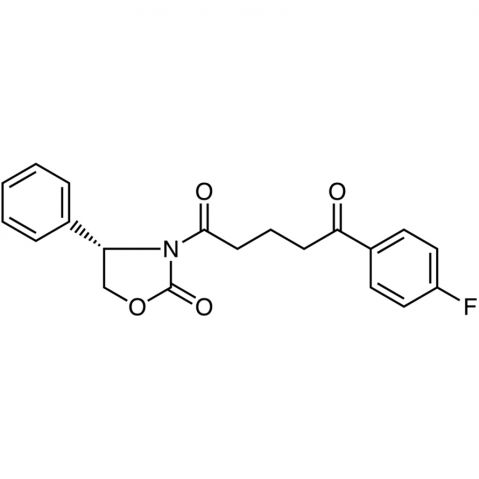 (S)-4-Phenyl-3-[5-(4-fluorophenyl)-5-oxopentanoyl]-2-oxazolidinone Chemische Struktur